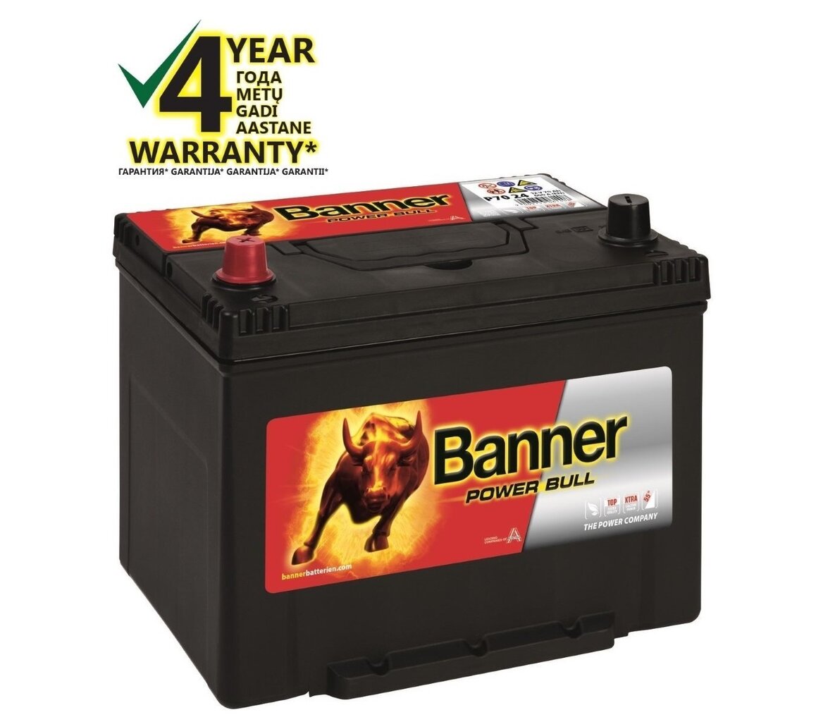 BANNER Power Bull 70Ah 570A (-/+) цена и информация | Akumulatori | 220.lv