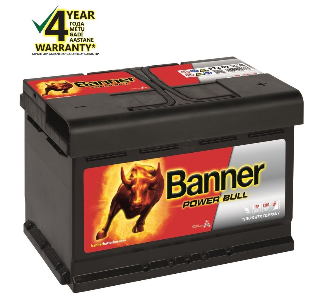 BANNER Power Bull 72Ah 660A cena un informācija | Akumulatori | 220.lv