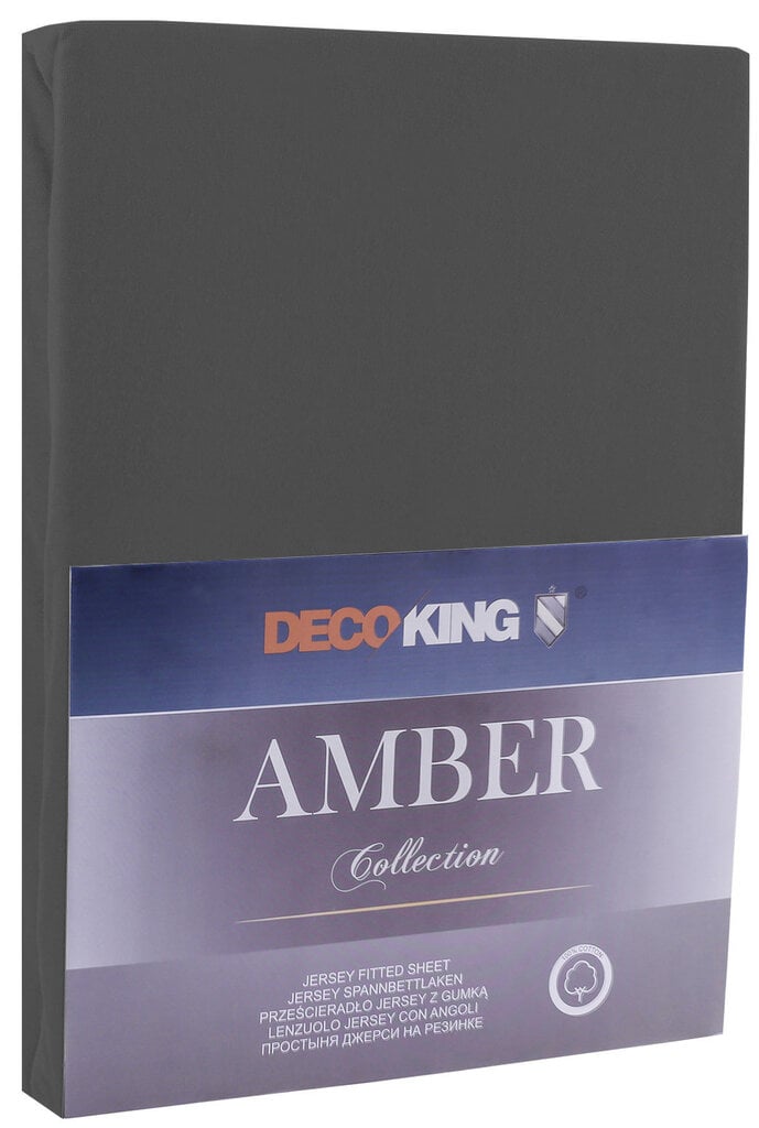 DecoKing trikotāžas Amber Dimgray palags ar gumiju, 160x200 cm цена и информация | Palagi | 220.lv