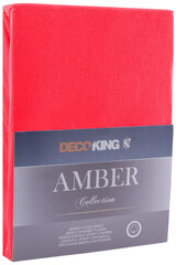 DecoKing trikotāžas Amber Red palags ar gumiju, 200x220 cm cena un informācija | Palagi | 220.lv