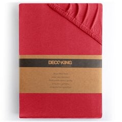 DecoKing trikotāžas Amber Red palags ar gumiju, 200x200 cm cena un informācija | Palagi | 220.lv