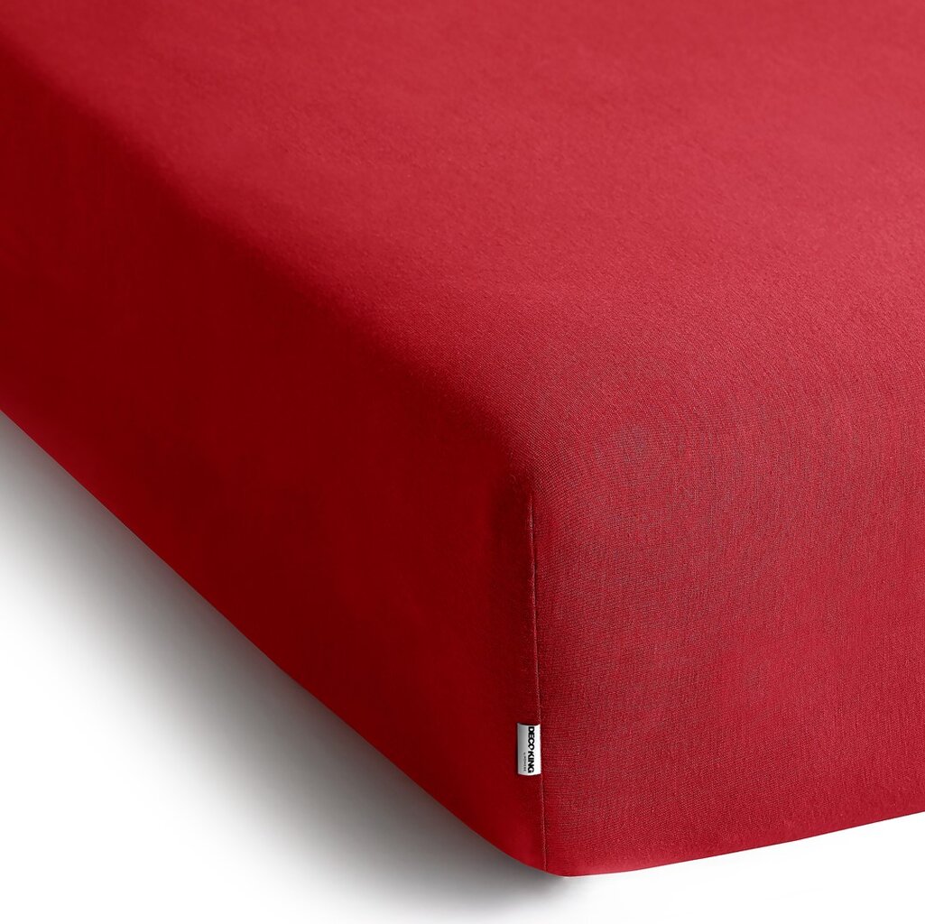 Kokvilnas palags AMBER RED 100-120x200 + 30 cm cena un informācija | Palagi | 220.lv