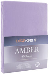 DecoKing trikotāžas Amber Violet palags ar gumiju, 240x200 cm cena un informācija | Palagi | 220.lv