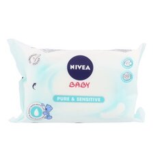 <p>Влажные салфетки Nivea Baby Pure & Sensitive, 63 шт</p>
 цена и информация | Ватные изделия и влажные салфетки | 220.lv