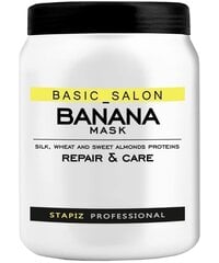 Maska mandeļu proteīnu Stapiz Basic Salon Banana 1000 ml cena un informācija | Matu uzlabošanai | 220.lv