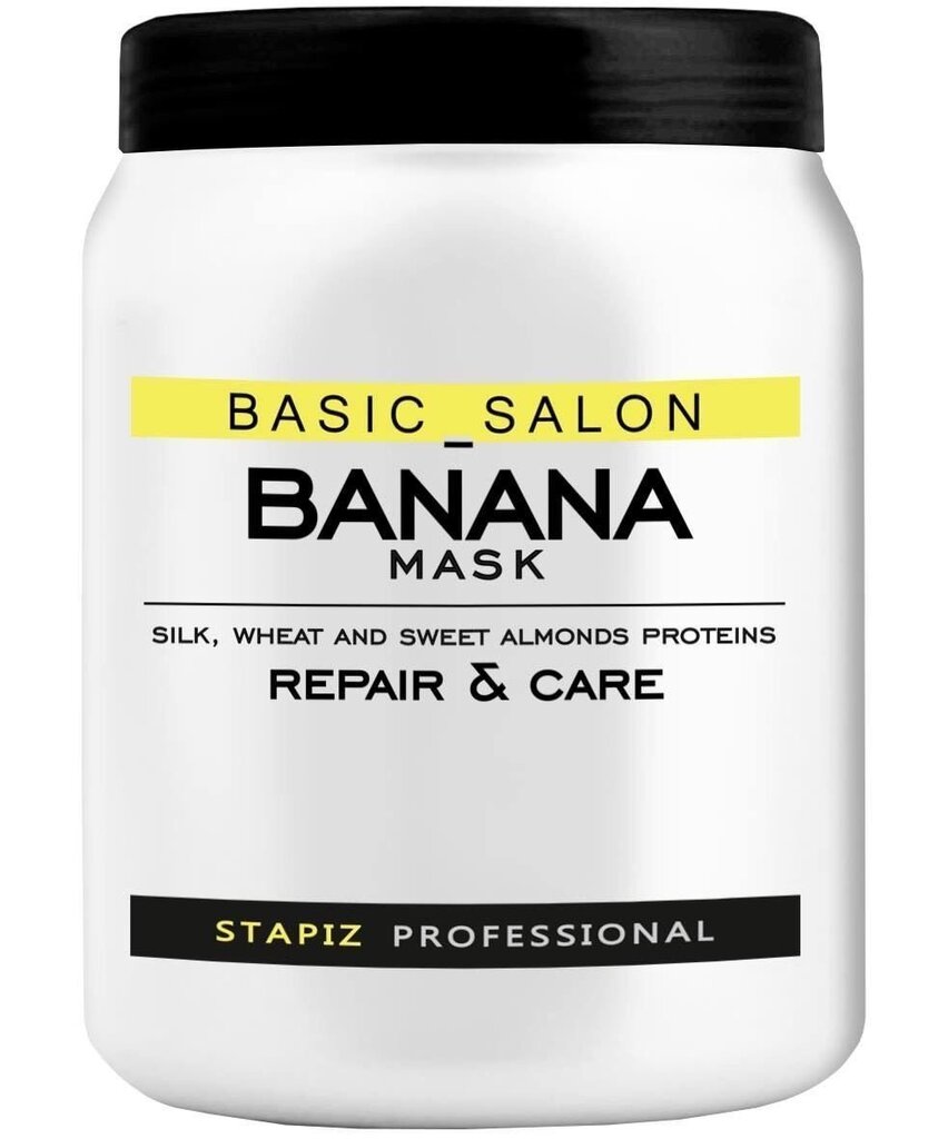 Maska mandeļu proteīnu Stapiz Basic Salon Banana 1000 ml цена и информация | Matu uzlabošanai | 220.lv