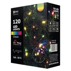 Ziemassvētku virtene EMOS 120LED 12m cena un informācija | Ziemassvētku lampiņas, LED virtenes | 220.lv