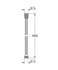 Augstas izturības metāla dušas šļūtene, 1500 mm cena un informācija | Aksesuāri jaucējkrāniem un dušai | 220.lv