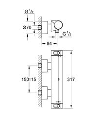 Termostata dušas jaucējkrāns Grohe Grohtherm 2000 New, 34469001 cena un informācija | Jaucējkrāni | 220.lv