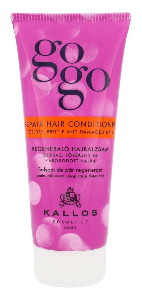Kondicionieris sausiem un bojātiem matiem Kallos Gogo 200 ml cena un informācija | Matu kondicionieri, balzāmi | 220.lv