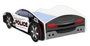 Gulta ar matraci Car BED-POLICE-1, 140x70 cm, melna/balta cena un informācija | Amila Mēbeles un interjers | 220.lv