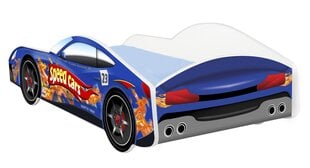 Gulta ar matraci Car BED-BLUE-4, 160x80 cm, zila цена и информация | Детские кровати | 220.lv