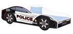 Кровать с матрасом Car BED-POLICE-1, 160x80 см, черная/белая