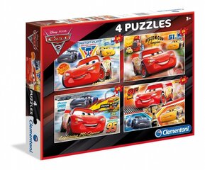Puzle komplekts Clementoni Cars (Zibens Makvīns), 07611, 4 in 1 cena un informācija | Puzles, 3D puzles | 220.lv