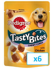 Pedigree gardumi Tasty Bites Chewy Cubes, 6 x 130 g cena un informācija | Gardumi suņiem | 220.lv