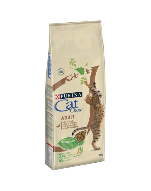 Purina sausā barība Cat Chow Adult ar pīli, 15 kg cena un informācija | Sausā barība kaķiem | 220.lv