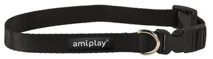 Regulējama kakla siksna Amiplay Basic, XL, melna цена и информация | Ошейники, подтяжки для собак | 220.lv