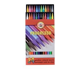 Карандаши цветные без дерева Koh-i-Noor Progresso, 24 цвета цена и информация | Принадлежности для рисования, лепки | 220.lv