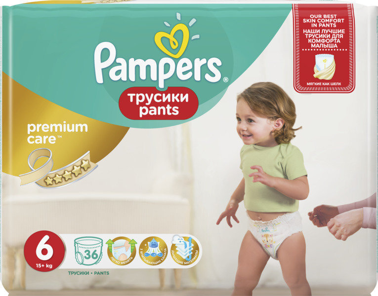 Pampers autiņbiksītes Premium Pants, 6 izmērs, 15+ kg, 36 gab. cena un informācija | Autiņbiksītes | 220.lv