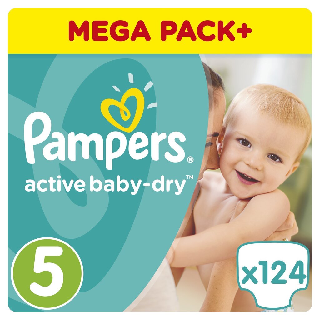 Autiņbiksītes Pampers Mega Box, 11-18 kg, 124 gab. cena un informācija | Autiņbiksītes | 220.lv