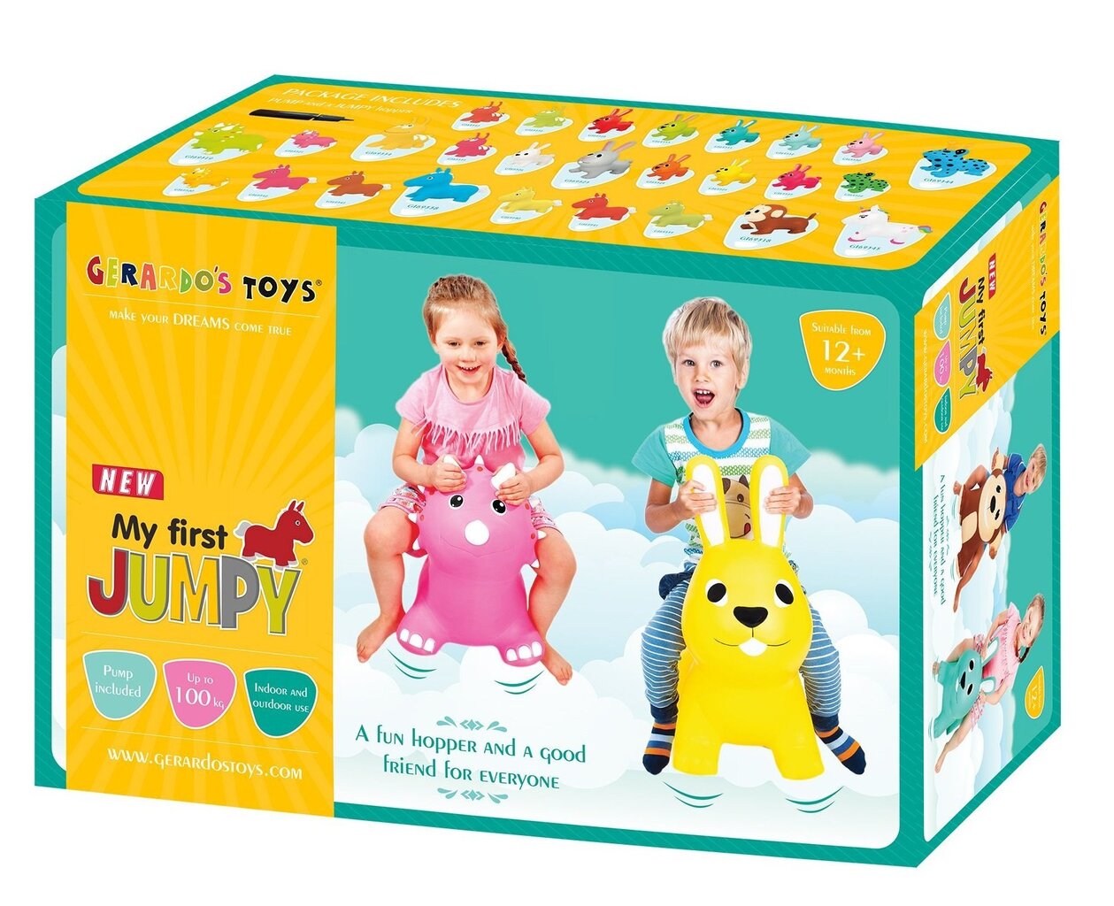 Lēkājāmais zaķis Gerardo's toys My first Jumpy, zils cena un informācija | Rotaļlietas zīdaiņiem | 220.lv