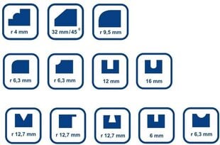 Rinkinys frezų medžiui 12 vnt. 8 mm DEDRA cena un informācija | Rokas instrumenti | 220.lv