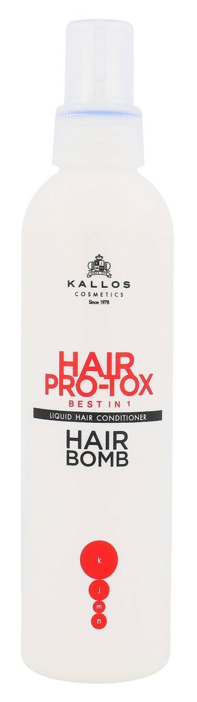 Atjaunojošs izsmidzināms kondicionieris matiem Kallos Hair Pro-Tox Hair Bomb, 200 ml cena un informācija | Matu kondicionieri, balzāmi | 220.lv