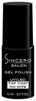 Gela nagu lakas virsējais slānis Sincero Salon Top Coat No Wipe, 6 ml cena un informācija | Nagu lakas, stiprinātāji | 220.lv