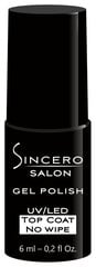Верхний слой гель-лака для ногтей Sincero Salon Top Coat No wipe 6 мл цена и информация | Лаки для ногтей, укрепители | 220.lv
