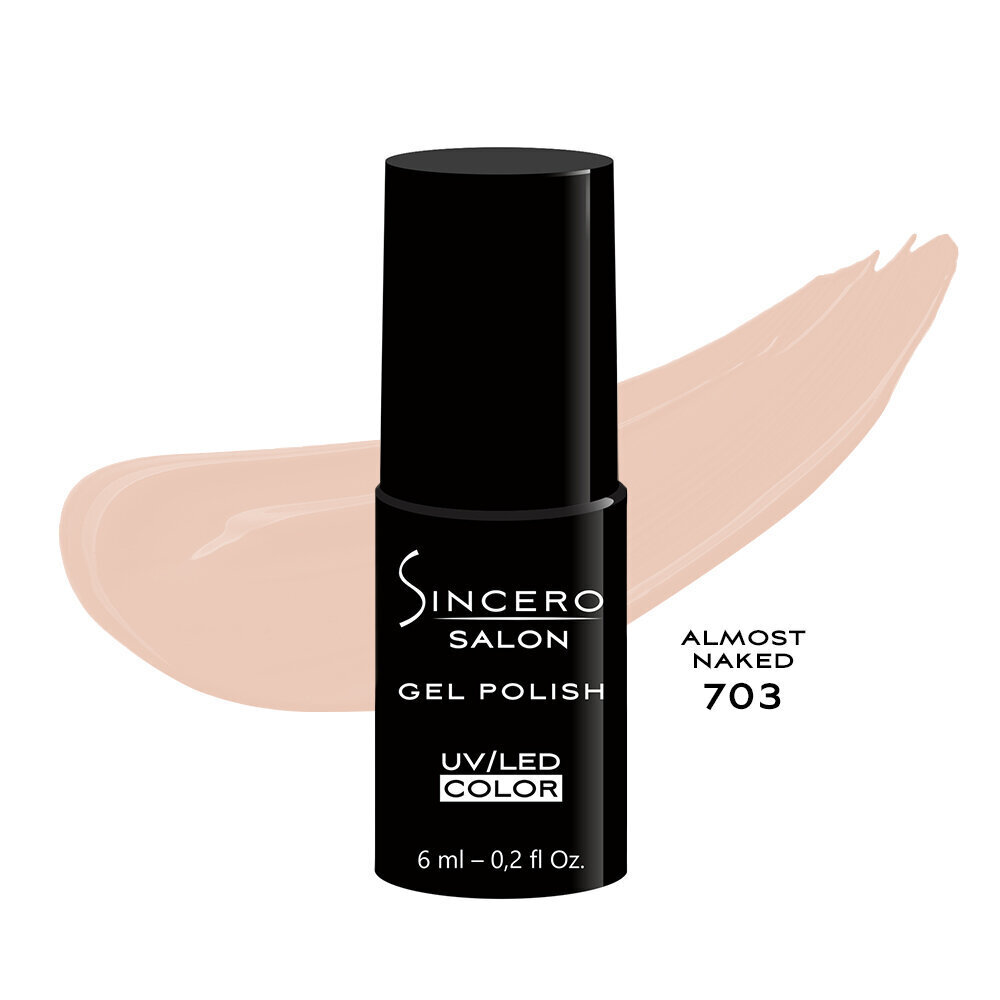 Gēla nagu laka "Sincero Salon", 6 ml, BLACK SHADOW, 657 cena un informācija | Nagu lakas, stiprinātāji | 220.lv