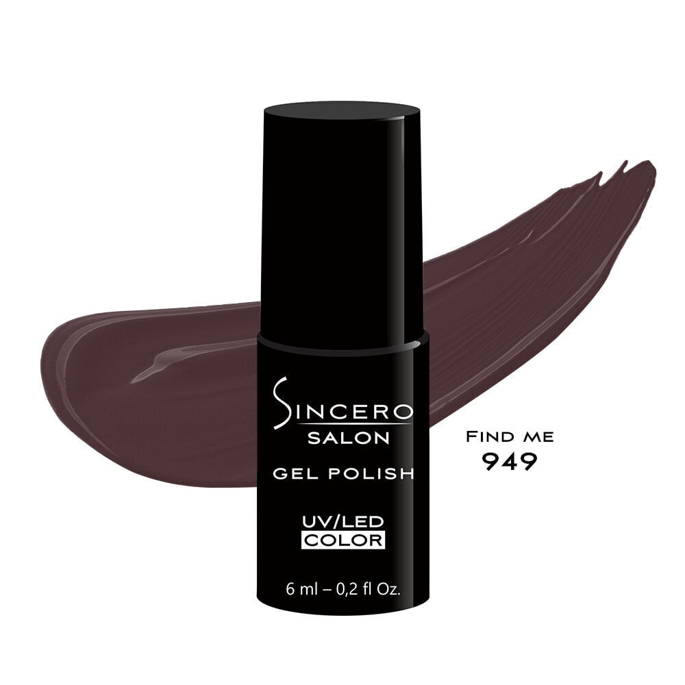 Gēla nagu laka "Sincero Salon", 6ml, Find me 947 цена и информация | Nagu lakas, stiprinātāji | 220.lv