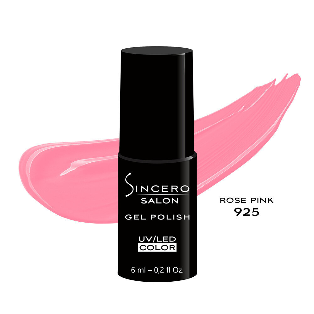 Gēla nagu laka "Sincero Salon", 6ml, Rose pink 923 цена и информация | Nagu lakas, stiprinātāji | 220.lv