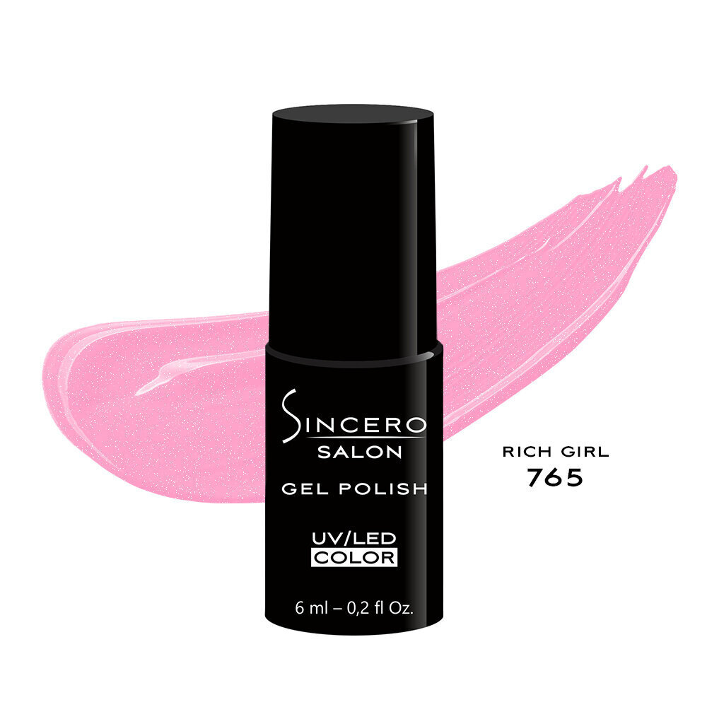 Gēla nagu laka "Sincero Salon", 6ml, Rich girl 763 cena un informācija | Nagu lakas, stiprinātāji | 220.lv