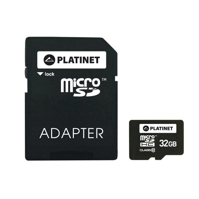Atmiņas karte Platinet MicroSD 32GB + SD adapteris cena un informācija | Atmiņas kartes mobilajiem telefoniem | 220.lv