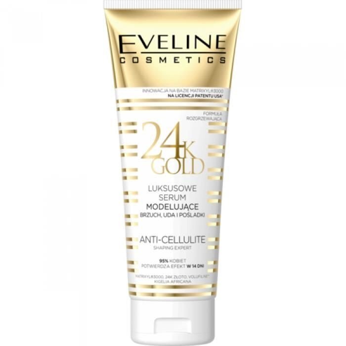 Pretcelulīta krēms ar zelta daļiņām Eveline 24k Gold 250 ml цена и информация | Pretcelulīta līdzekļi, kosmētika ādas nostiprināšanai | 220.lv