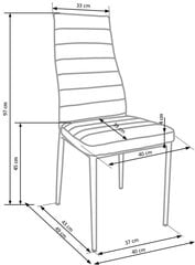 4-u krēslu komplekts Halmar K 202, pelēks cena un informācija | Virtuves un ēdamistabas krēsli | 220.lv