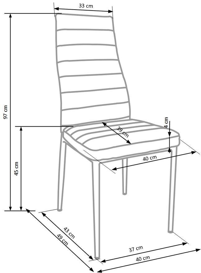 4-u krēslu komplekts Halmar K 202, pelēks cena un informācija | Virtuves un ēdamistabas krēsli | 220.lv