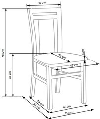 2-vu krēslu komplekts Halmar Hubert 8, brūns cena un informācija | Virtuves un ēdamistabas krēsli | 220.lv