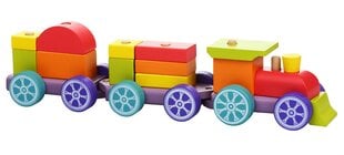 Деревянный поезд из кубиков Cubika, 15 кубиков цена и информация | Игрушки для малышей | 220.lv