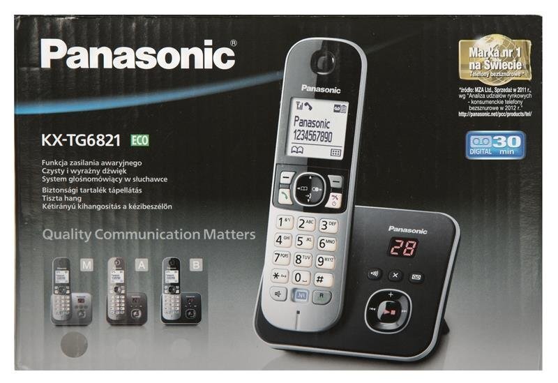 Panasonic KX-TG6821, pelēks cena un informācija | Stacionārie telefoni | 220.lv