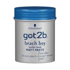 Matēta matu modelēšanas pasta Schwarzkopf Got2b Beach Boy, 100 ml cena un informācija | Matu veidošanas līdzekļi | 220.lv