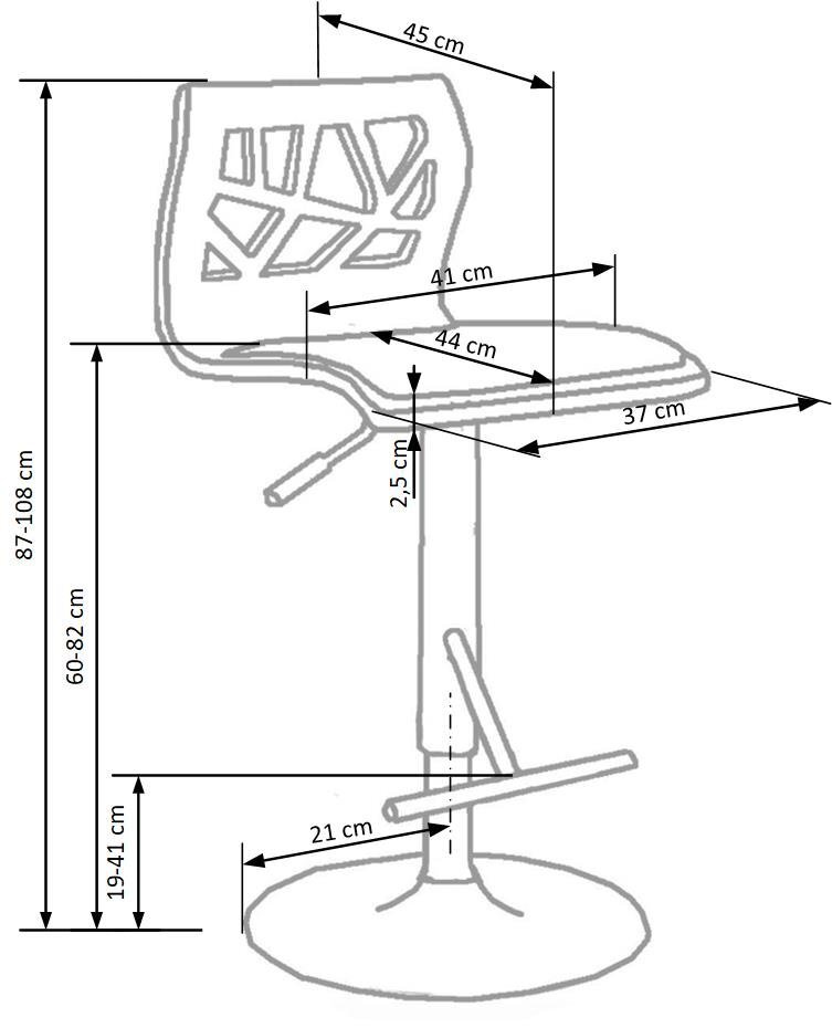Bāra krēsls Halmar H 34, melns/brūns cena un informācija | Virtuves un ēdamistabas krēsli | 220.lv