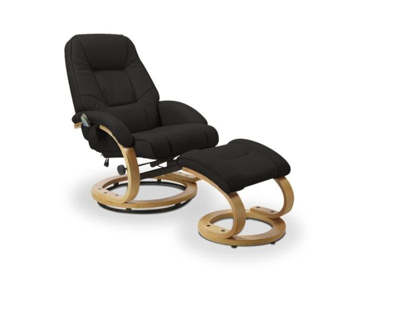 Krēsls ar kāju balstu Matador, melns цена и информация | Atpūtas krēsli | 220.lv