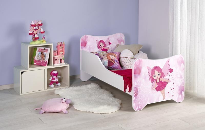 Gulta Halmar Happy Fairy, 70x140 cm, balta/rozā cena un informācija | Bērnu gultas | 220.lv