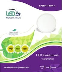 LEDlife LED sienas lampa 18W (apaļā) cena un informācija | Sienas lampas | 220.lv