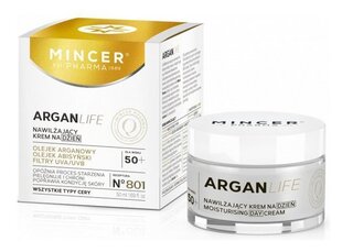 Увлажняющий дневной крем для лица с маслом арган Mincer Pharma Argan Life No.801 50 мл цена и информация | Наносите на чистую кожу лица. Подержите около 10-15 минут и смойте водой. | 220.lv