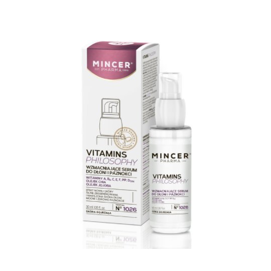 Stiprinošs serums rokām un nagiem Mincer Pharma Vitamins Philosophy, 30 ml cena un informācija | Ķermeņa krēmi, losjoni | 220.lv