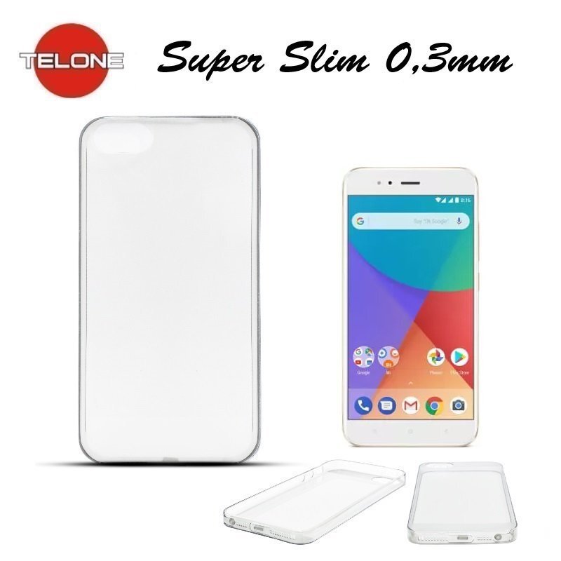 Telone Ultra Slim 0.3mm Back Case Xiaomi Mi A1 / Mi 5X super plāns telefona apvalks Caurspīdīgs cena un informācija | Telefonu vāciņi, maciņi | 220.lv