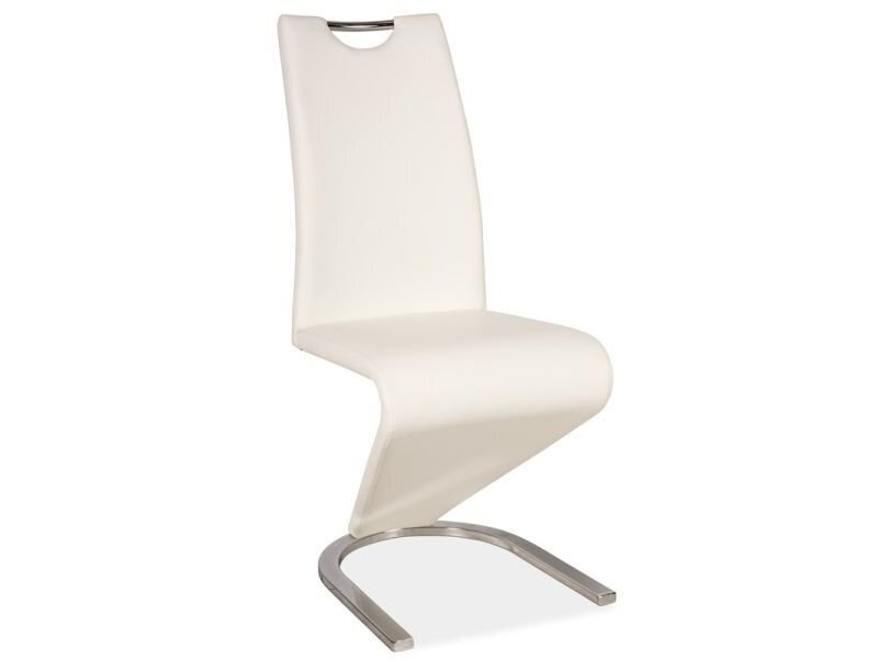 2 krēslu komplekts H090, balts/hroms cena un informācija | Virtuves un ēdamistabas krēsli | 220.lv