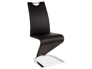 2 krēslu komplekts H090, melns/hroms cena un informācija | Virtuves un ēdamistabas krēsli | 220.lv